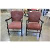 Image 4 : 2 VINTAGE CARVED ARM CHAIRS