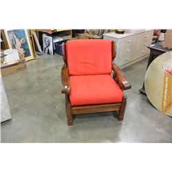 WALNUT FRAMED ARM CHAIR