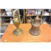 Image 4 : 2-TIER TABLE W/ BRASS TEAPOT AND VASE