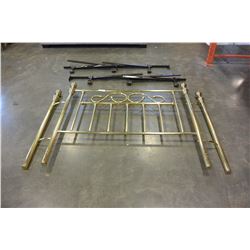BRASS HEADBOARD AND ROLLER FRAME