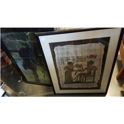 RAINFOREST PANTHERS AND FRAMED EGYPTIAN PARCHMENT