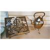 Image 1 : BRASS MUSIC STAND AND TEAPOT