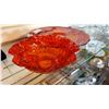 Image 2 : TWO PIECE RED PLATTER AND FLUTED BOWL SET