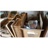 Image 1 : PICNIC BASKET, GUILTING HOOP, AND 1S LARGE PARTYLITE CANDLE