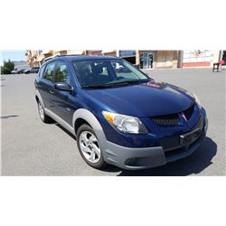 2003 PONTIAC VIBE, 4 DOOR STATION WAGON, AUTOMATIC, 279001KM, WITH KEY FOB AND REGISTRATION
