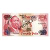 Image 1 : Bank of Botswana, ND (1982) Specimen Banknote.