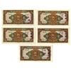 Image 2 : Bank of Communications 1941 Mismatched Serial Number Sequential Banknote quintet.