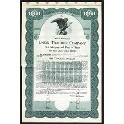 Union Traction Co., 1920 Specimen Bond