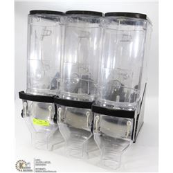 3 COMMERCIAL CEREAL HOLDER/ DRY GOOD DISPENSER