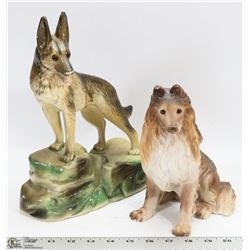 2 VINTAGE DOG FIGURINES