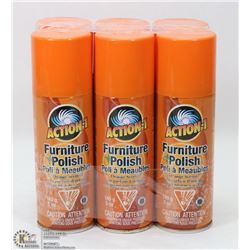 LOT OF 6 ACTION 1 FURNITURE POLISH