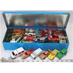 TIN WITH ASSORTED COLLECTOR DIE CAST CARS INCL
