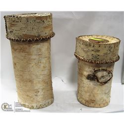 3 BIRCH BARK CONTAINERS