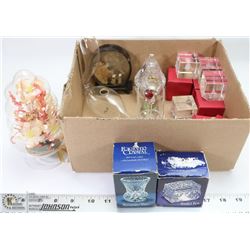 BOX OF CRYSTAL AND GLASS