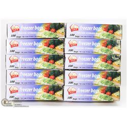 10 BOXES OF FREEZER BAGS