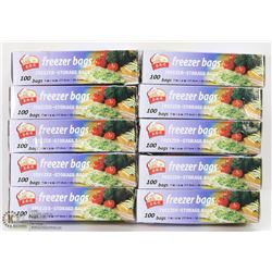 10 BOXES OF FREEZER BAGS