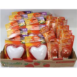 FLAT OF HEART SHAPED TOUCH LAMPS AND BASKET