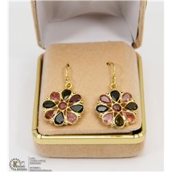 5) STERLING SILVER GOLD PLATED MULTICOLOR