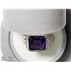 Image 3 : 7) STERLING SILVER AMETHYST MEN'S RING SIZE 5.5