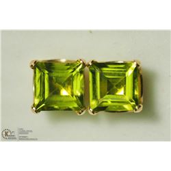 13) STERLING SILVER GENUINE PERIDOT EARRINGS