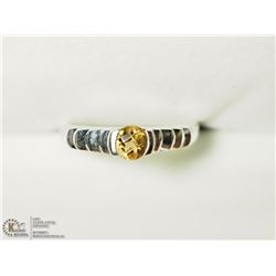 14) STERLING SILVER CITRINE RING SIZE 6.5