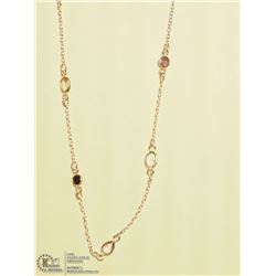 17) STERLING SILVER GEMSTONE NECKLACE