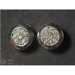 31) STERLING SILVER 16 DIAMONDS (0.16CT) EARRINGS