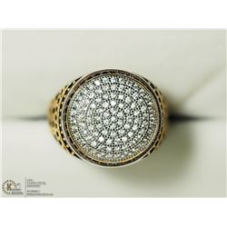 36) STERLING SILVER CZ MEN'S RING SIZE 10