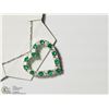 Image 1 : 42) STERLING SILVER SIMULATED EMERALD HEART