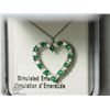 Image 2 : 42) STERLING SILVER SIMULATED EMERALD HEART