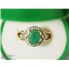 Image 5 : 44) STERLING SILVER GENUINE EMERALD RING SIZE 7