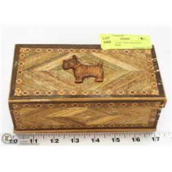 INLAID SCOTTY DOG WOODEN TRINKET BOX