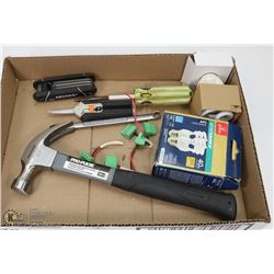 FLA OF TOOLS AND LIGHT BULBS