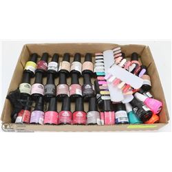 LOT OF 34 GEL NAIL COLORS VALUE APPROX $300.00