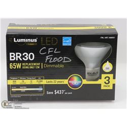 3 PACK OF LUMINUS LED LIGHTBULBS