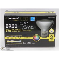 3 PACK OF LUMINUS LED LIGHTBULBS