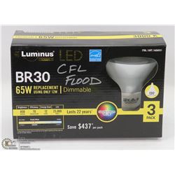 3 PACK OF LUMINUS LED LIGHTBULBS