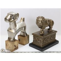 LOT OF 2 HOME DÉCOR STATUES.