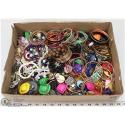 FLAT OF FASHION JEWELRY.