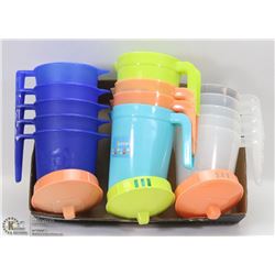 FLAT OF PLASTIC JUICE JUGS