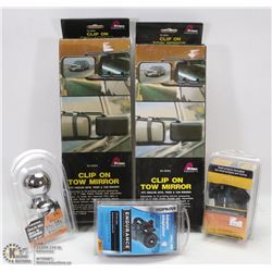 LOT OF AUTO ACCESSORIES INCL 2" BALL, 4 FLAT