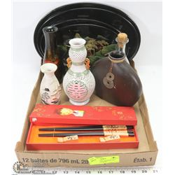 LOT OF VINTAGE  JAPANESE ART INC VASES AND MORE