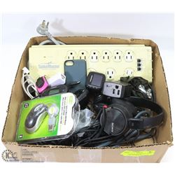 BOX OF TECHNOLOGY INCLUDING HEADPHONES & MORE