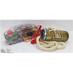 VINTAGE SET OF 2 PHONES MILLER BEER &