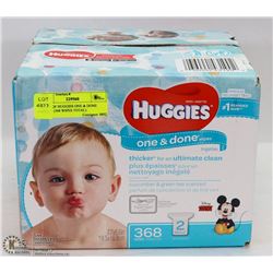 CASE OF HUGGIES ONE & DONE WIPES (368 WIPES TOTAL)