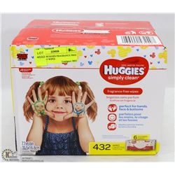 CASE OF HUGGIES FRAGRANCE FREE WIPES (432 WIPES