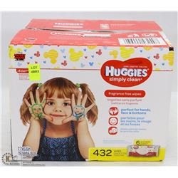 CASE OF HUGGIES FRAGRANCE FREE WIPES (432 WIPES