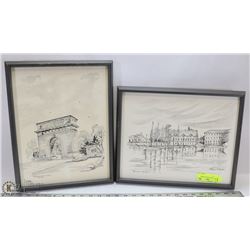 SET OF 2 TRUDY DOYLE PRINTS BOATS AT