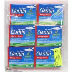 6 PACKS OF 30 NON DROWSY 12HR CLARITIN ALLERGY