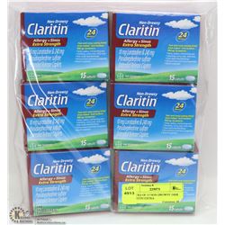 6 PACKS OF 15 NON DROWSY 24HR CLARITIN EXTRA
